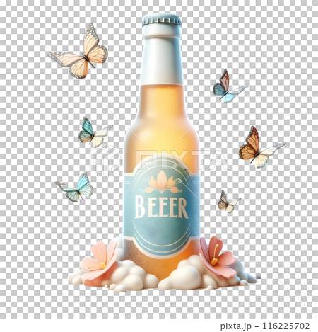 bottle of beer with butterflies bottle of beer with butterflies 116225702