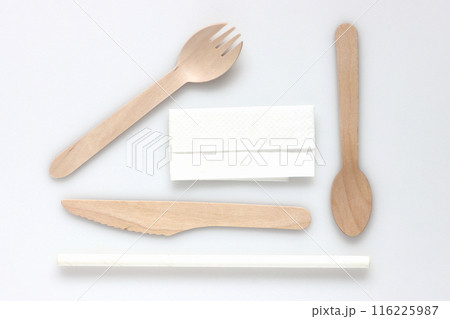 脱プラスチック製品（紙ストロー・竹紙ナプキン・木製スプーン他） 116225987