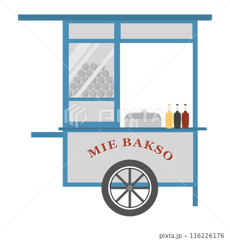 mie bakso cart illustration traditional street  116226176