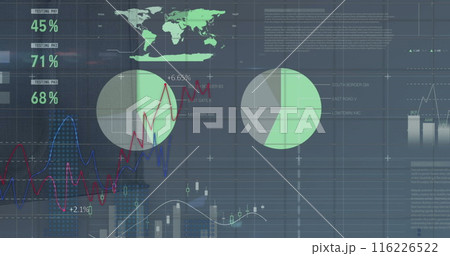 Image of statistical data processing against grey background 116226522