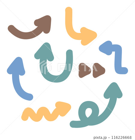 Hand drawn creative arrow set design  116226668