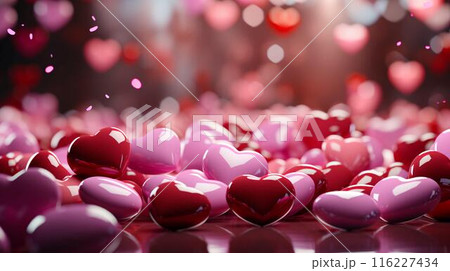 Beautiful love background of hearts for the holiday of all lovers, Valentine's Day 116227434