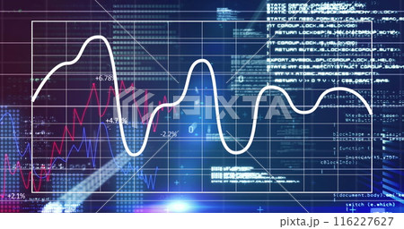 Image of financial data processing over screen 116227627