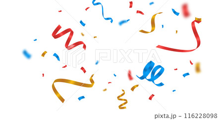 Colorful confetti background that zig-zags falling for the celebration. festival decoration vector illustration Colorful confetti background that zig-zags falling for the celebration. festival decoration vector illustration 116228098