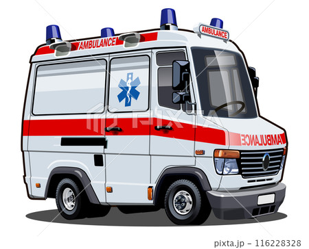 Vector Cartoon Ambulance Car 116228328
