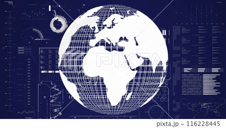 Image of globe over data processing 116228445