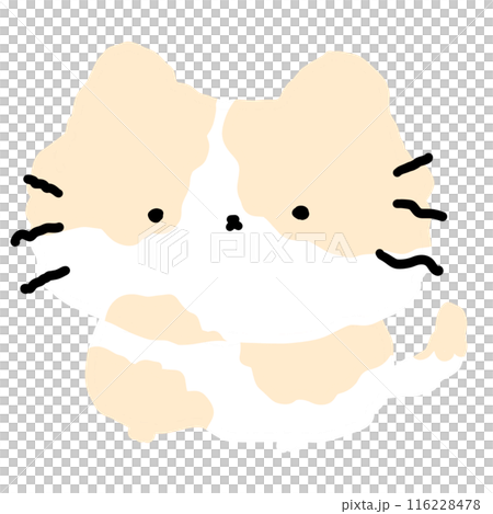 Cute Cream Cat Cartoon illustration Kitten Cartoon Cat Doodle Art Style Adorable Cat Kitty Cartoon 116228478