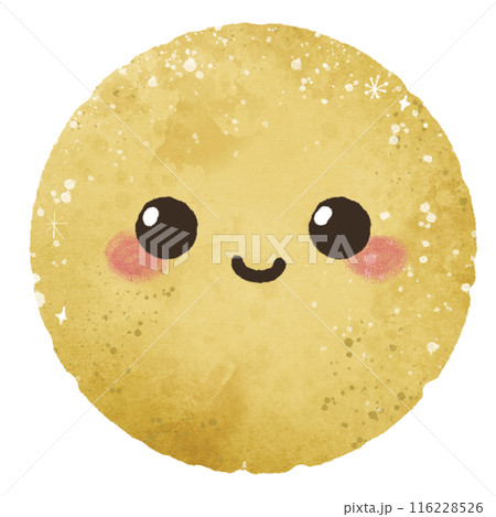 Watercolor Hand drawn illustration a cute moon 116228526