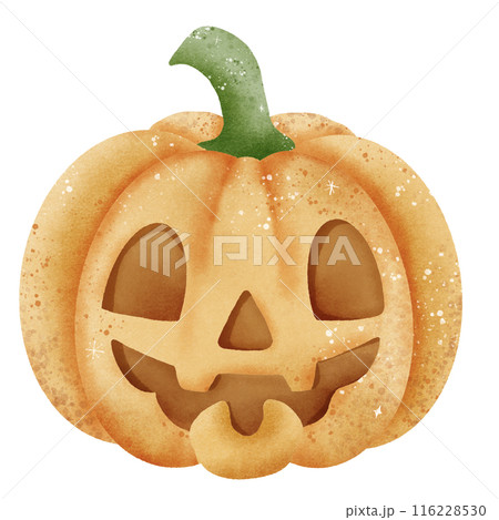 Watercolor Hand drawn illustration a jack o lantern pumpkin isolated spooky Halloween element Watercolor Hand drawn illustration a jack o lantern pumpkin isolated spooky Halloween element 116228530