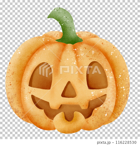 Watercolor Hand drawn illustration a jack o lantern pumpkin isolated spooky Halloween element Watercolor Hand drawn illustration a jack o lantern pumpkin isolated spooky Halloween element 116228530