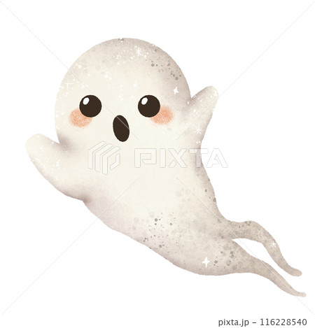 Watercolor Hand drawn illustration Rustic watercolor cute ghost isolated spooky halloween cartoon character element 116228540