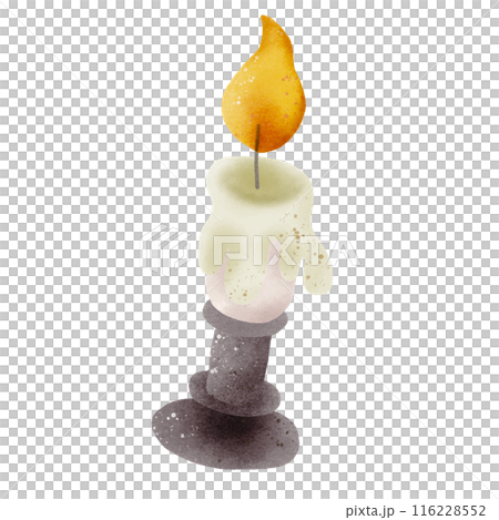 Watercolor Hand drawn illustration a candle flame 116228552