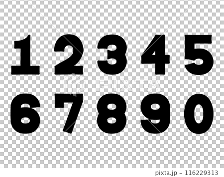 シンプルな数字アイコンイラストセット素材 116229313