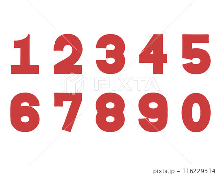 シンプルな数字アイコンイラストセット素材 116229314