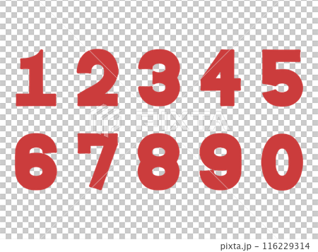 Simple number icon illustration set material Simple number icon illustration set material 116229314