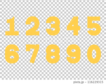 Simple number icon illustration set material Simple number icon illustration set material 116229315