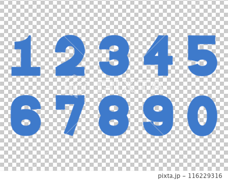 Simple number icon illustration set material Simple number icon illustration set material 116229316