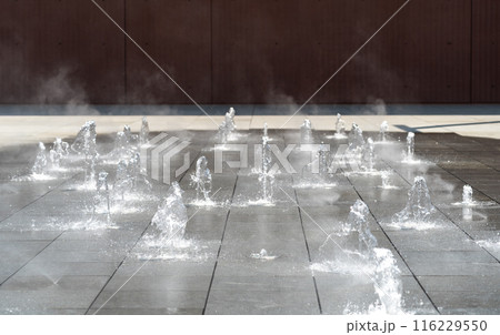 Fountain Water, Falling Fountain Jets, Waterfall Splashes, Waterfalls Motion, Summer Park Stream Fountain Water, Falling Fountain Jets, Waterfall Splashes, Waterfalls Motion, Summer Park Stream 116229550