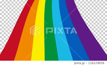 Rainbow colored curved vector background illustration material [horizontal] 116229656