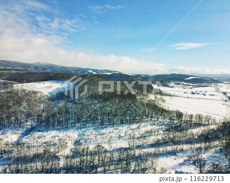 空撮 冬の北海道 空撮 冬の北海道 116229713