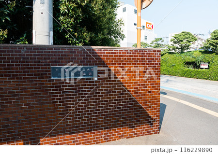 東京慈恵会医科大学付属第三病院　入口を眺める　　夏晴れの青空　東京都狛江市 116229890
