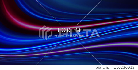 Abstract futuristic glowing neon multi color lines. Hi speed motion moving concept on dark blue background. Abstract futuristic glowing neon multi color lines. Hi speed motion moving concept on dark blue background. 116230915