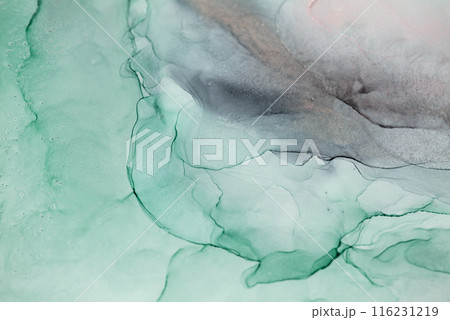 Abstract Ink Painting in Green and Gray Abstract Ink Painting in Green and Gray 116231219