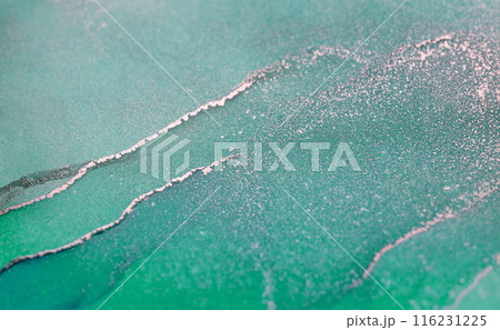 Abstract Ink Art in Teal and Silver Abstract Ink Art in Teal and Silver 116231225