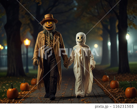 ハロウィンの夜の仮装行列 116231503