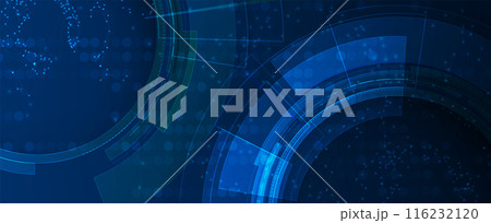 Neural network concept. Connected cells with links. High technology process. Abstract futuristic background. Vector art. 116232120