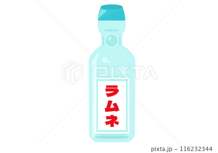 ラムネ瓶、ラムネソーダ。お祭り、昔ながらのラムネ。ベクターイラスト	 116232344