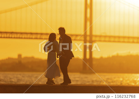 Couple Dancing at Sunset in Lisbon Couple Dancing at Sunset in Lisbon 116232768