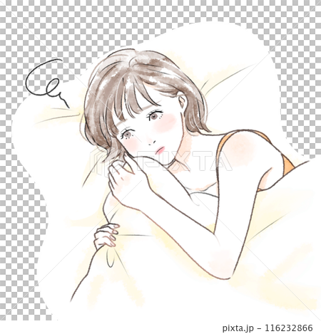 Illustration of an insomnia woman Illustration of an insomnia woman 116232866