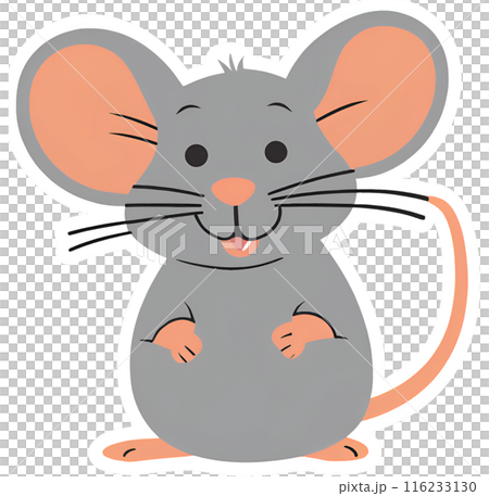 可愛的灰老鼠的插圖 116233130