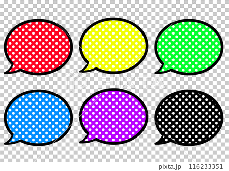 Colorful and simple dot pattern speech bubble Colorful and simple dot pattern speech bubble 116233351