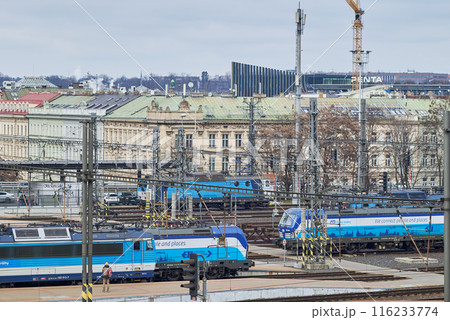 Prague Main Railway Station (Praha hlavni nadrazi), the busiest railway hub in Czechia, in Prague, capital of Czech Republic 116233774
