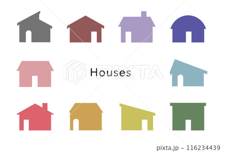 Houses ドアが白いオフカラーの家 Houses ドアが白いオフカラーの家 116234439