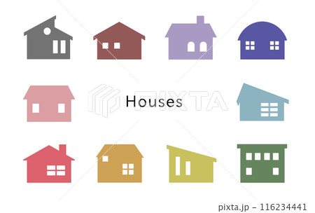 Houses　窓が白いオフカラーの家 116234441