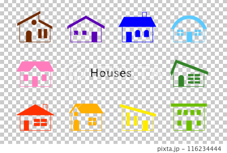 房屋各種色彩繽紛的房子 116234444