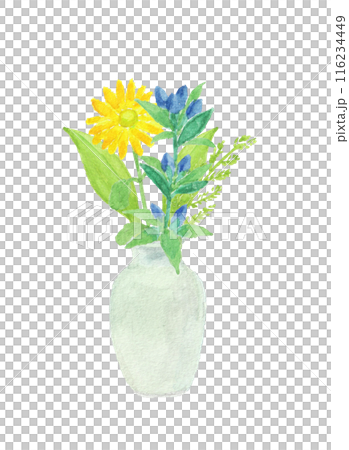 Buddhist flowers painted with watercolors 116234449