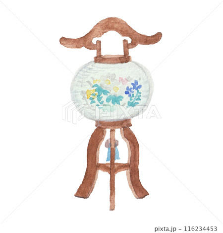 水彩絵の具で描いたお盆提灯 116234453