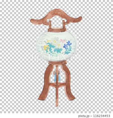 水彩絵の具で描いたお盆提灯 116234453