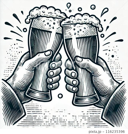 ビールジョッキを持つ手 ビールジョッキを持つ手 116235396