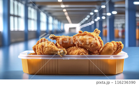 CG素材　工場で生産された唐揚げのイメージ素材 116236390