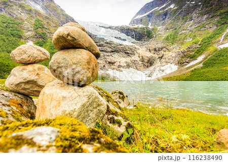 Boyabreen Glacier and lake in Norway 116238490