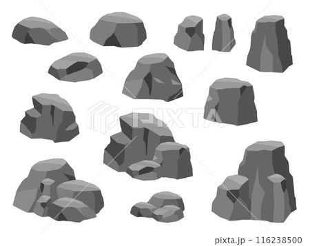 シンプルな岩のイラスト素材セット 116238500