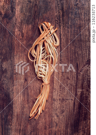smoked chechil cheese, rope cheese, suluguni, Javakheti cheese, Georgian cuisine, top view, no people, 116238713