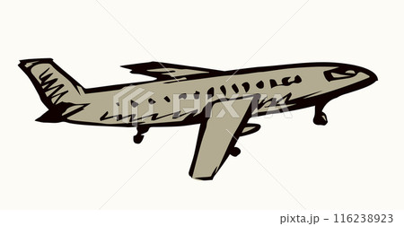 Vector drawing. Airport and aircraft 116238923