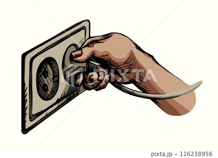 Vector drawing. Plug for electrical outlet 116238956