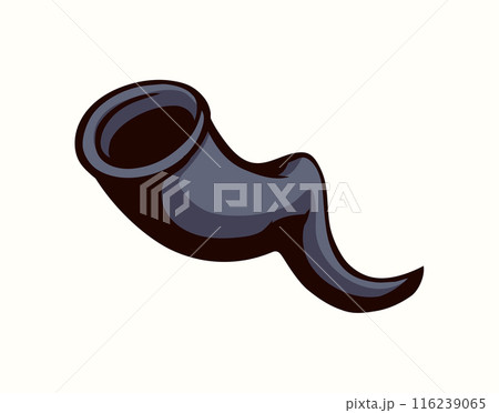 Vector drawing. Jewish ritual horn shofar 116239065